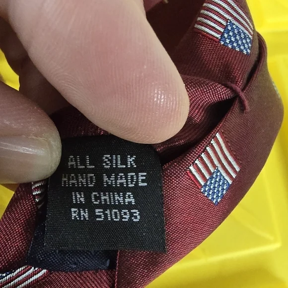 Tango by Max Raab Mens Necktie Patriotic American Flag All Silk - Picture 4 of 4